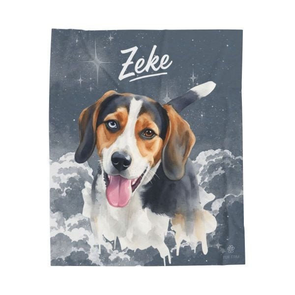 A customer's custom pet blanket