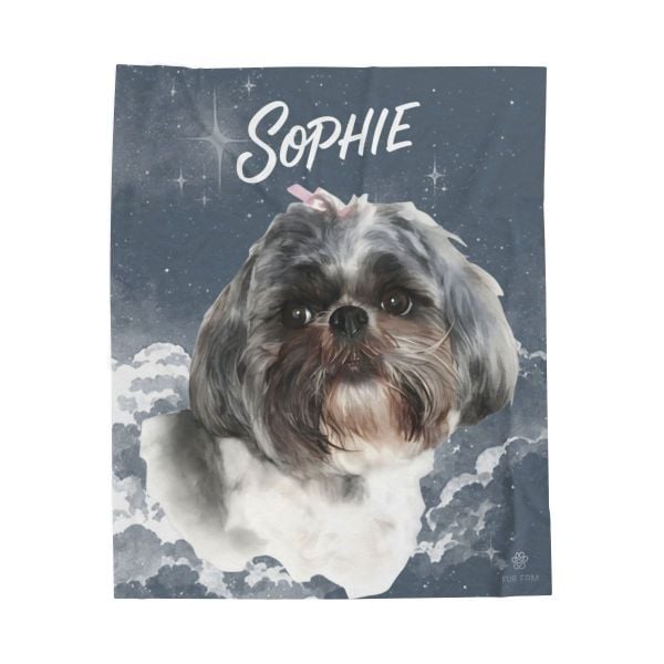 A customer's custom pet blanket