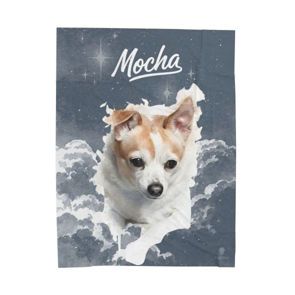 A customer's custom pet blanket