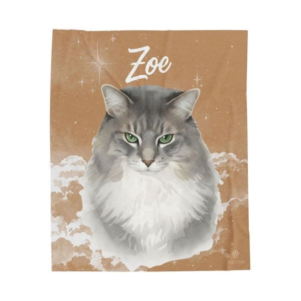 A customer's custom pet blanket