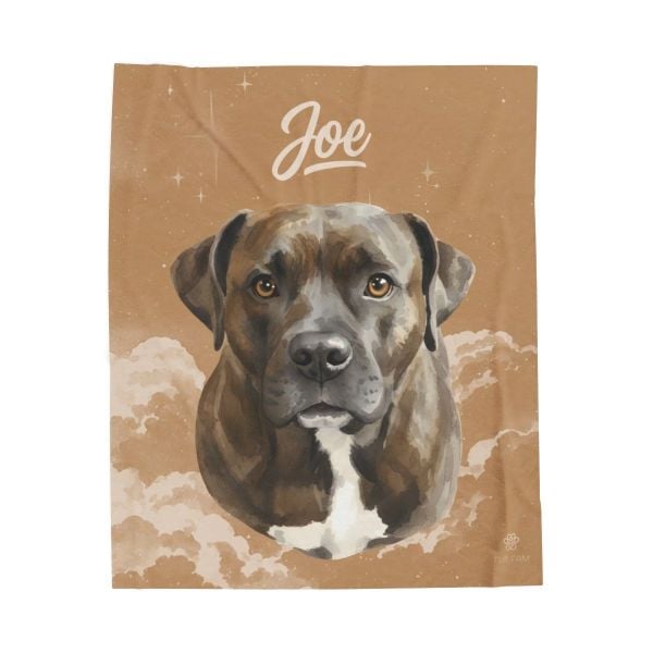 A customer's custom pet blanket