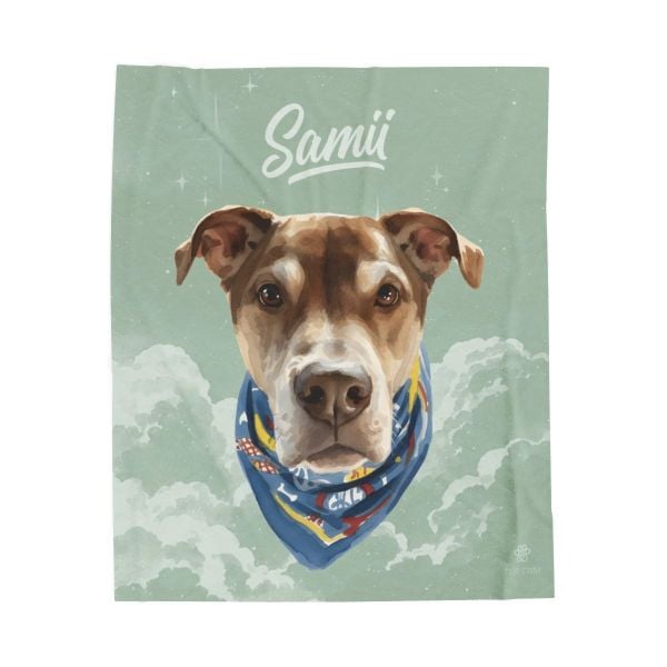 A customer's custom pet blanket