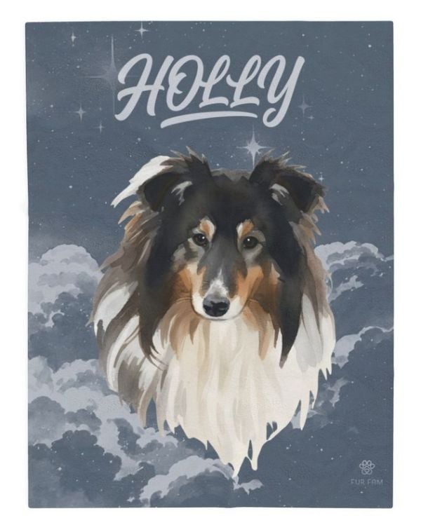 A customer's custom pet blanket