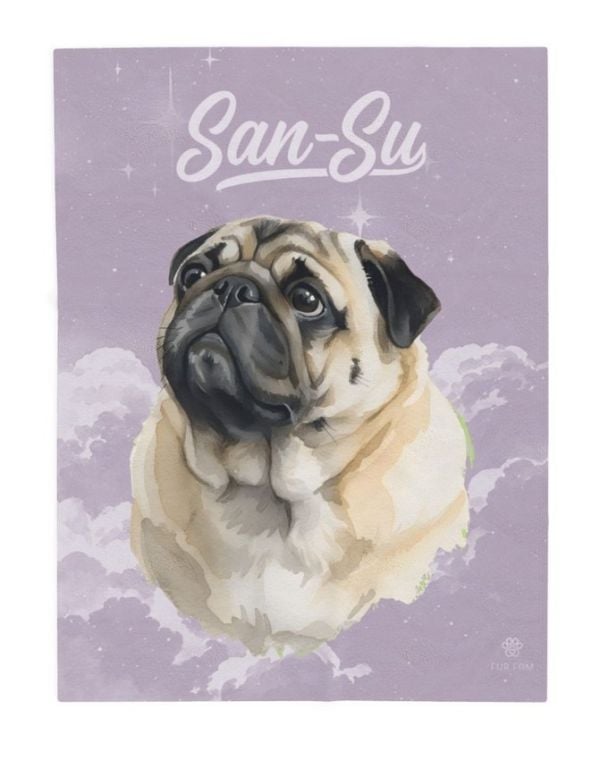 A customer's custom pet blanket