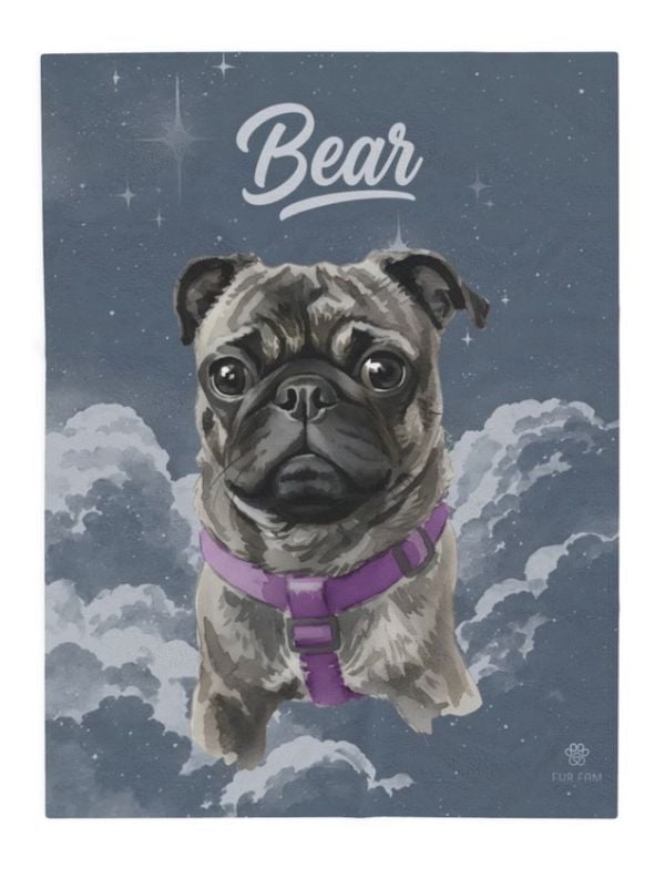 A customer's custom pet blanket