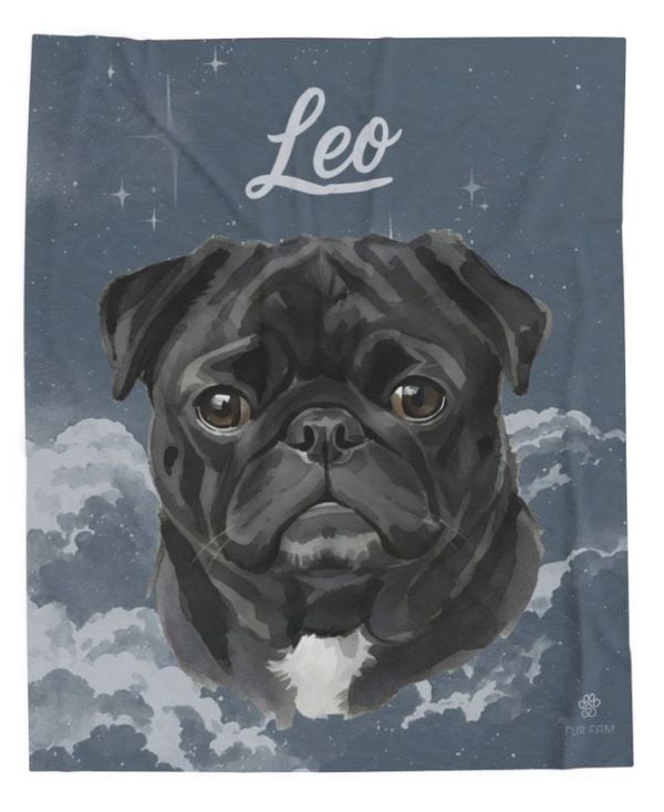 A customer's custom pet blanket