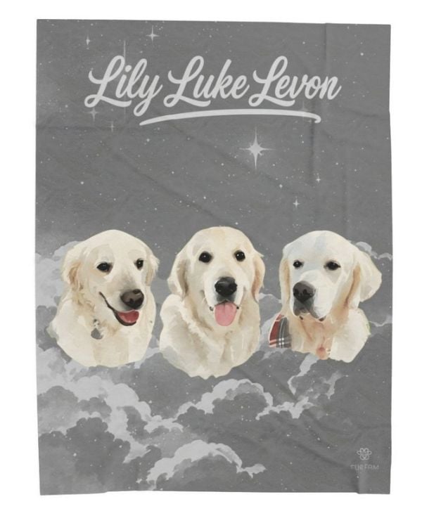 A customer's custom pet blanket