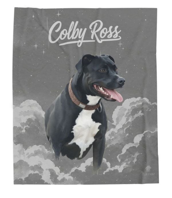 A customer's custom pet blanket